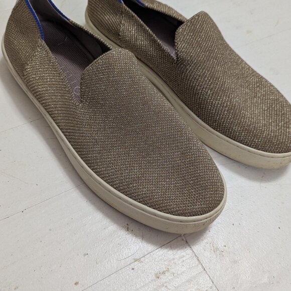 Rothy's Gold Shimmer Slip-On Loafers SZ 9 - Picture 2 of 3